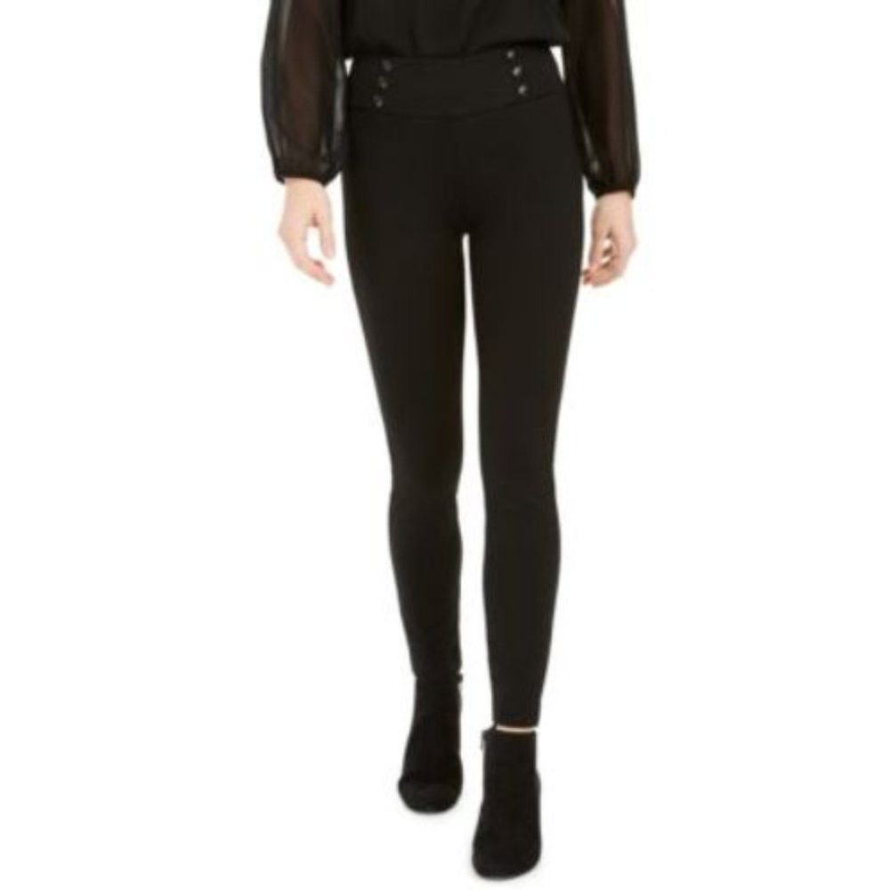 438 BAR III SUIT SEP/KASPER GROUP, PONTE PANT W RIVET WAIST, MED/SMALL,  BLACK